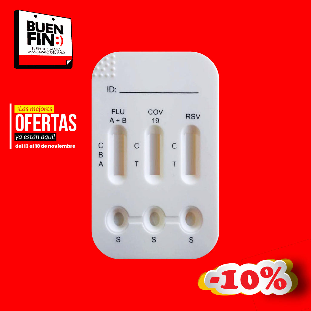 Prueba rápida en combo para INFLUENZA A y B + SARS-COV-2 + RSV